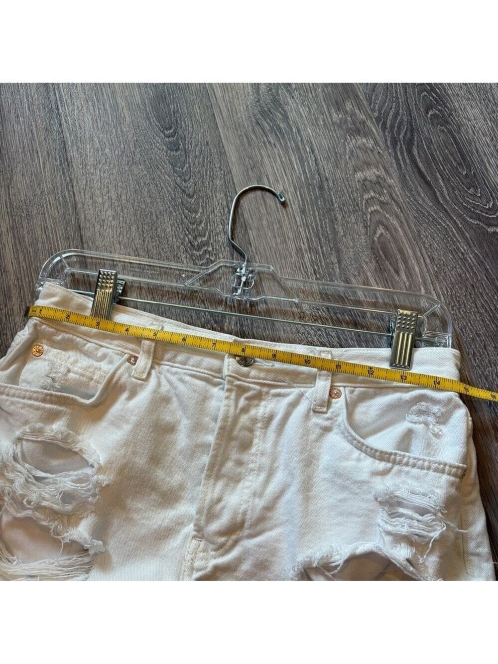 We The Free High Rise Optic White Heavily Distressed Shorts - Picture 6 of 8